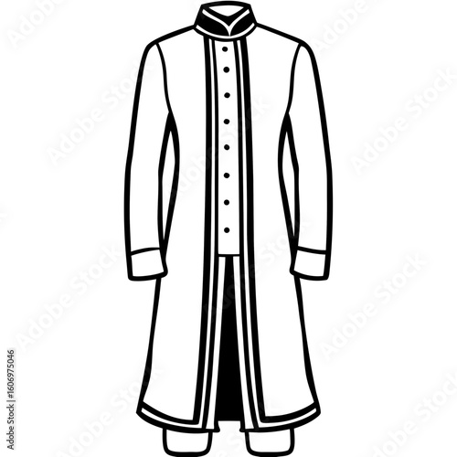 Sherwani Outline Art Vector