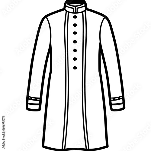 Sherwani Outline Art Vector