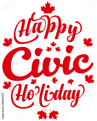 Happy civic holiday T-shirt design for black T-shirt