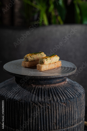Food being served in luxurious ancient background