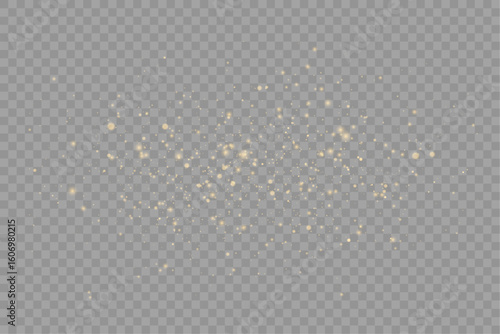 Glowing sparkle trail with soft light particles on transparent background