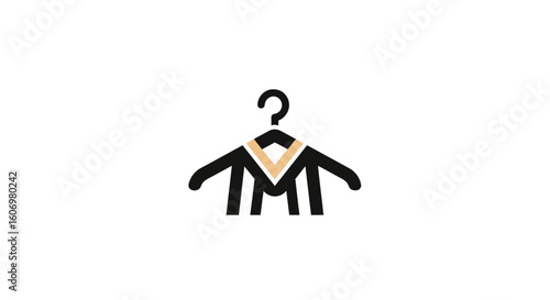 Stylish Clothing Hanger Logo Incorporating the Letter M Motif