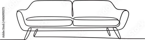 Sofa Illustration Living Room Furniture Couch Design Home Decor Interior Seating