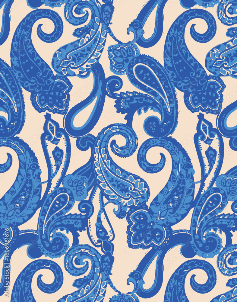 Fototapeta premium paisley seamless pattern on white background
