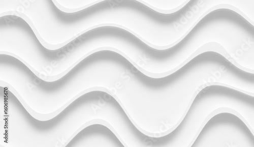 3D Wavy White Background