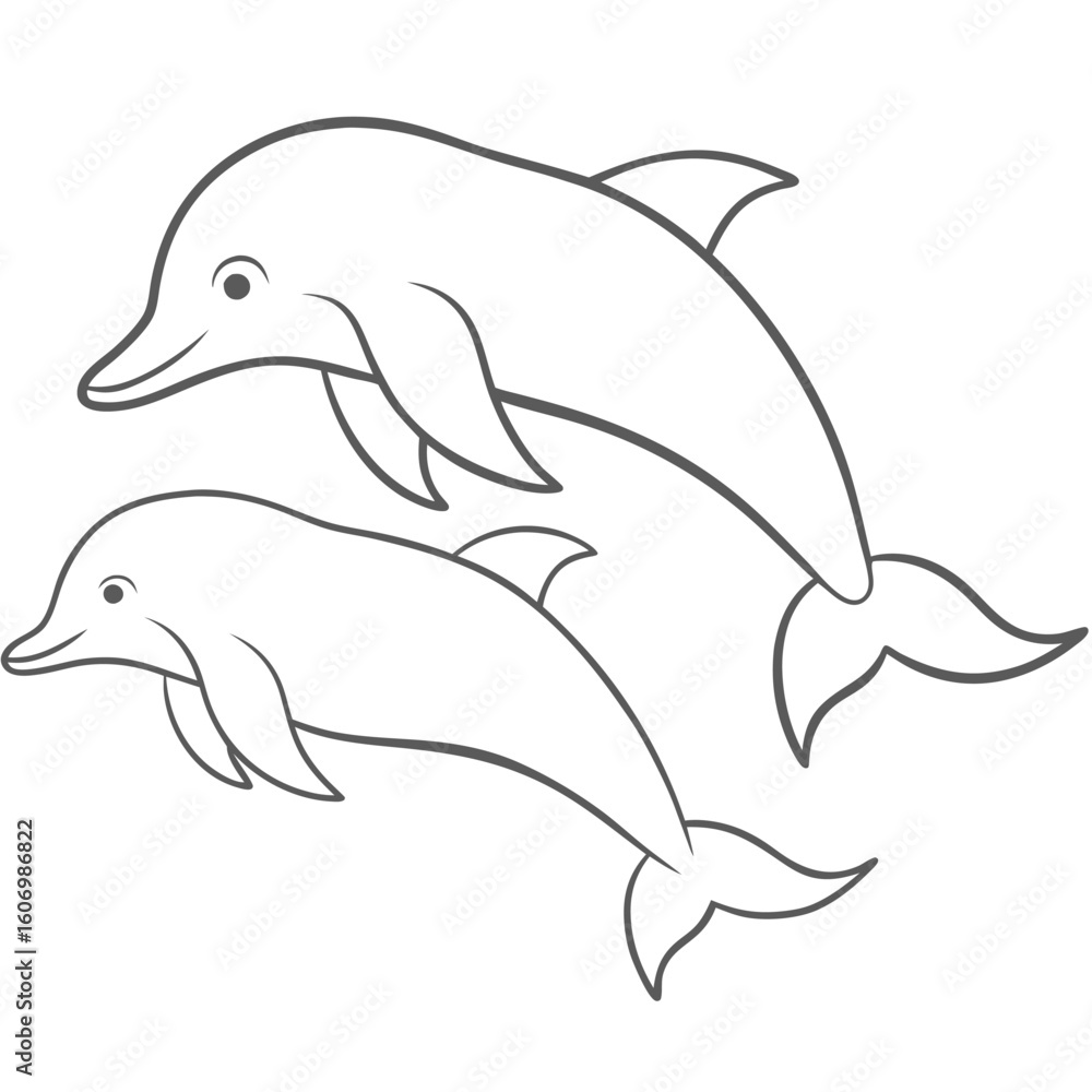 Fototapeta premium dolphin outline for coloring pages