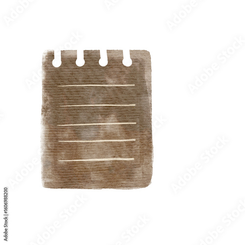 Simple Brown Lined Notepad Illustration
