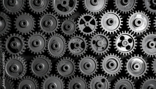Wallpaper Mural Diverse Collection of Mechanical Gears in Black and White Composition Torontodigital.ca