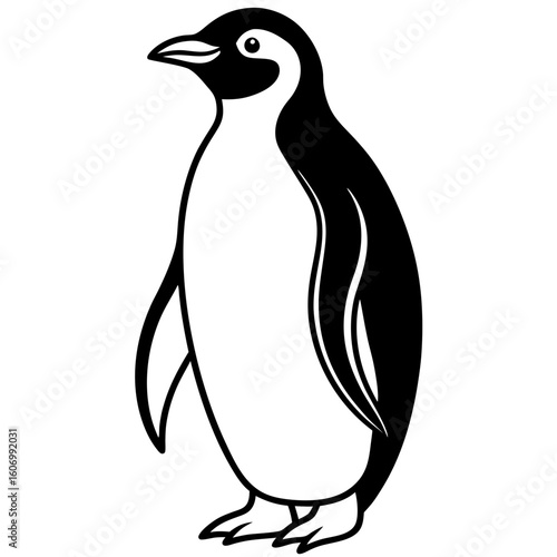 Vector art of a cute penguin illustration isolated on a white background