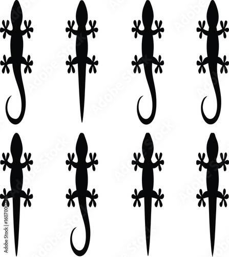bundle of 8 black silhouettes of different sty