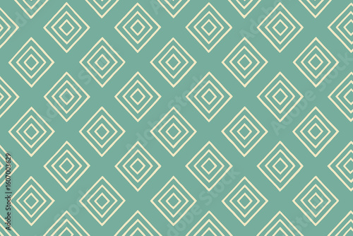 Teal background with a repeating pattern of hand drawn white diamonds