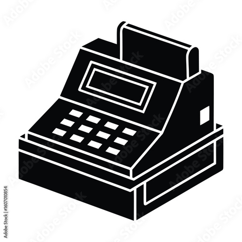 Old Cash Register Icon Vector Illustration Graphic Design