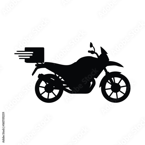 Wallpaper Mural Silhouette of a motorcycle with a delivery box and motion blur Torontodigital.ca