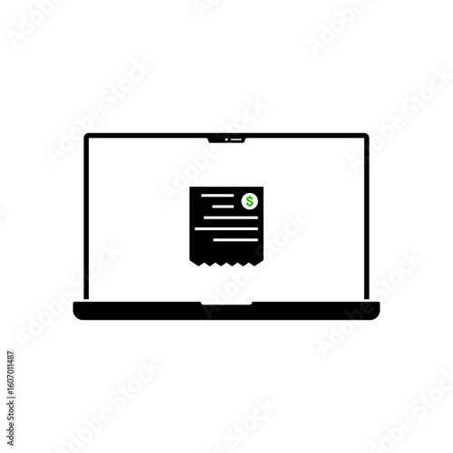 digital invoice icon on transparent background, digital invoice icon vector, digital invoice symbol