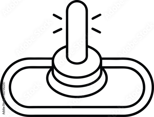 Clean line art icon of a toggle switch turned on isolated on transparent background