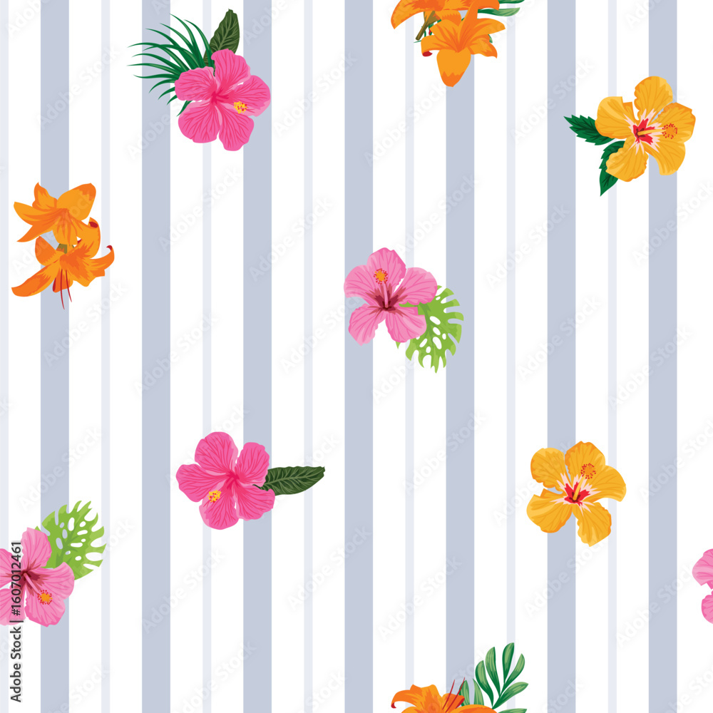 Obraz premium Allover Floral Pattern Textile Print