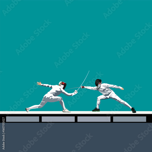 a match in sport fencing in which the athlete makes a counterattack to a fencing lunge