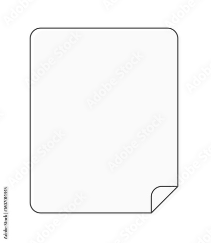 角がめくれた1枚の紙のアイコン- おしゃれな角丸の四角いフレームやバナーのテンプレート - 4:5