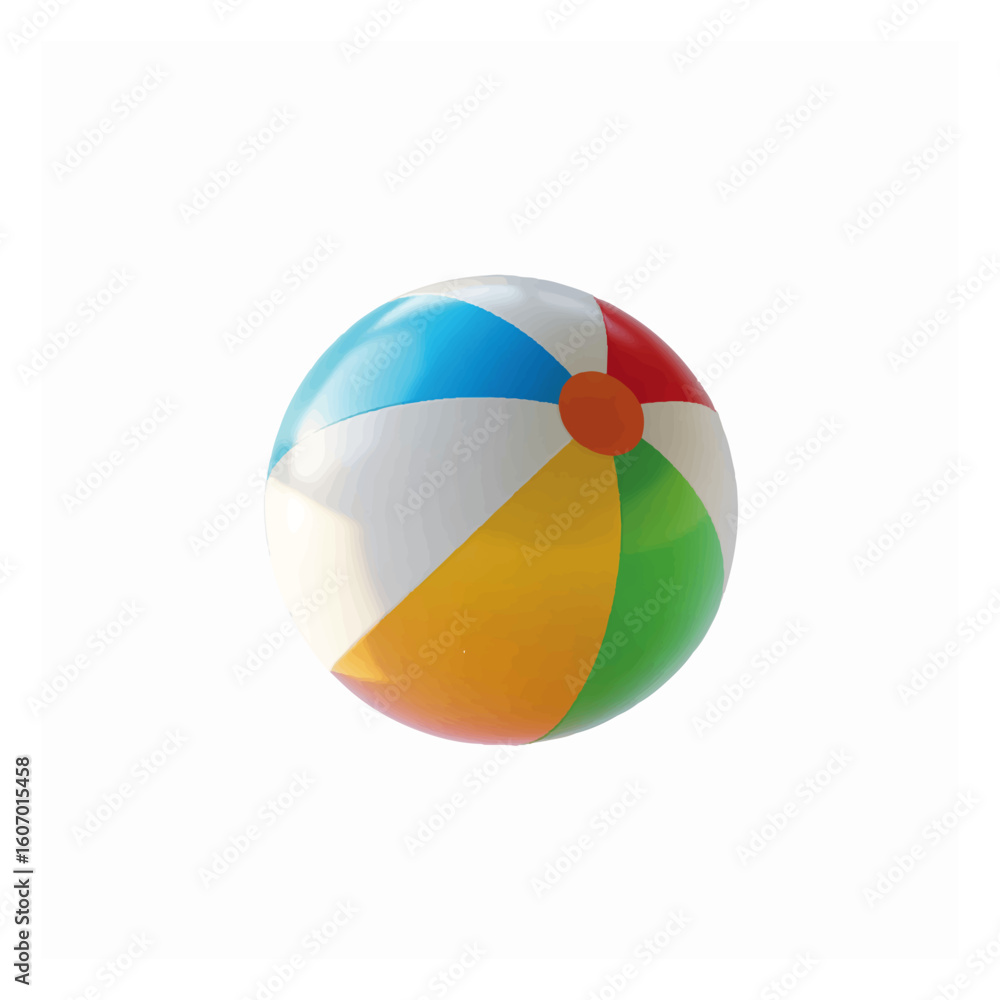 Colorful inflatable beach ball 3D render isolated on white background Colorful inflatable beach ball 3D render isolated on white background