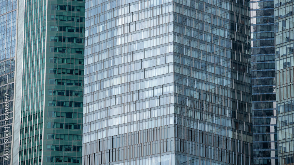Fototapeta premium blue wall business buildings architectural background