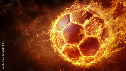Soccer Ball Engulfed in Flames During an Explosive Match Moment
