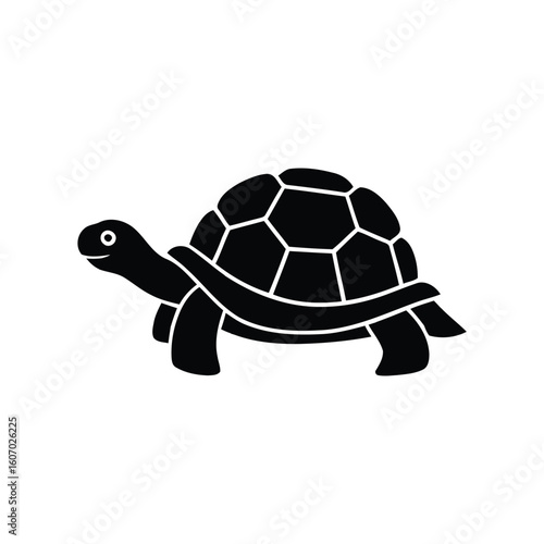 Simple black silhouette of a walking turtle