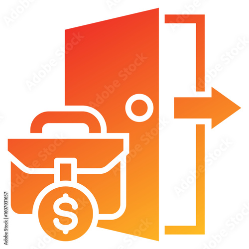 Exit Glyph Gradient Icon