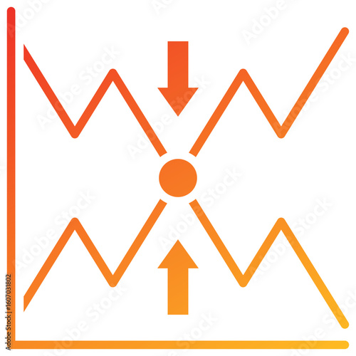 Break Even Point Glyph Gradient Icon