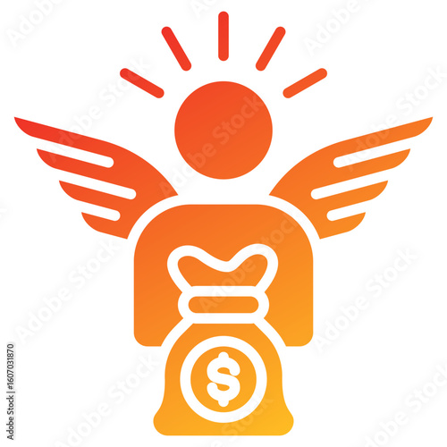 Angel Investor Glyph Gradient Icon