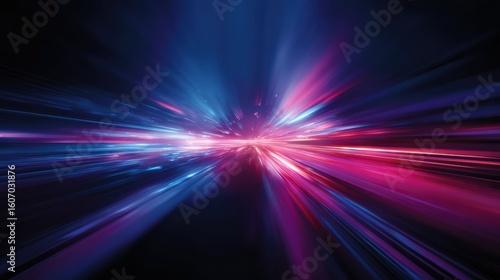 Dynamic light burst creating a futuristic and vibrant abstract background for innovative design and technology themes.