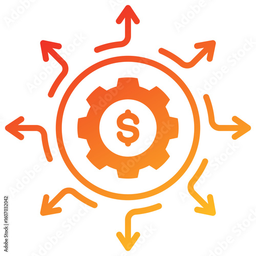 Diversification Glyph Gradient Icon