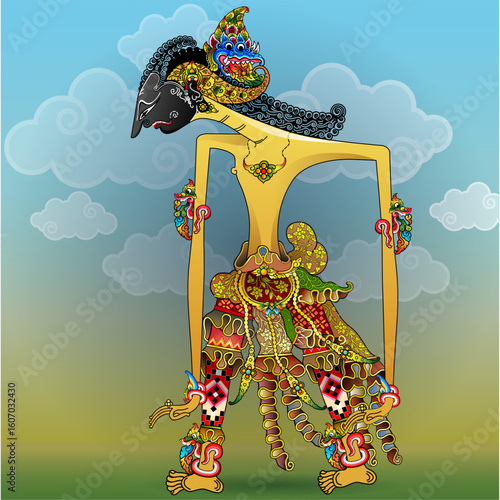 Vector illustration, modification of the Wayang character Abimanyu, son of Arjuna, in the Mahabharata story.