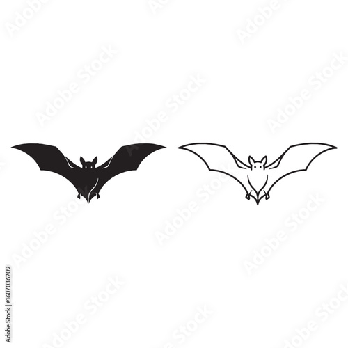 Bat Form Collection - Cave Dweller - Agile Movement - Bat silhouette - Bat lineart - Bat vector - silhouette & lineart of Bat

