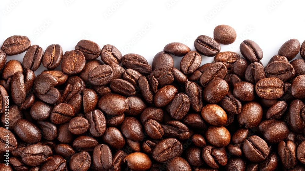 Fototapeta premium Roasted Coffee Beans - Dark Roast, Aroma, Beverage - background food