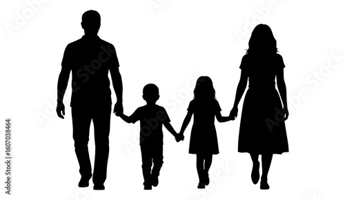 Silhouette of a family people.