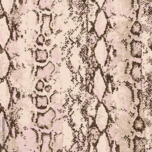  snake pattern continues endlessly in beige tones. Animal skin seamless pattern.
