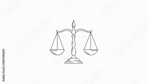 Legal Action Balance with Scales Symbolizing Justice in a Minimalist Design Concept