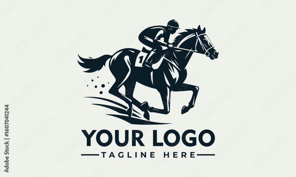 A stylized logo depicting a jockey fiercely riding a galloping horse. A stylized logo depicting a jockey fiercely riding a galloping horse.