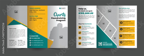 Boost your charity's impact with this unique Charity Fundraising Program Trifold Brochure Design Template. Perfect for promoting donation drives, nonprofit events, and community support initiatives