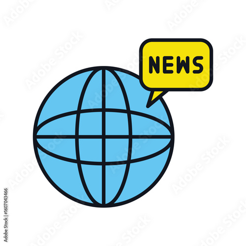 news color line icon with white background vector stock illustration