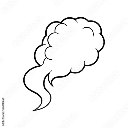 Vector Outline Illustration of Smoke Isolated on White Background