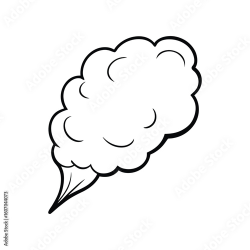 Vector Outline Illustration of Smoke Isolated on White Background