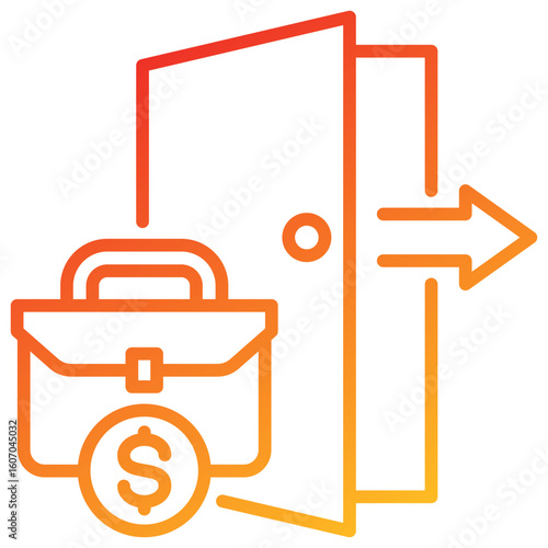 Exit Line Gradient Icon