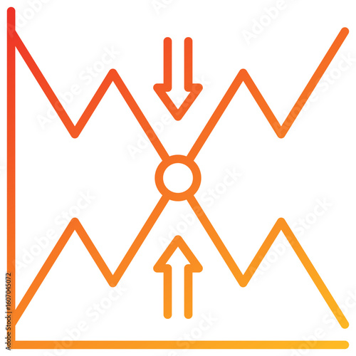 Break Even Point Line Gradient Icon