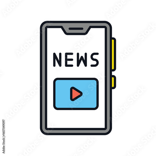 news color line icon with white background vector stock illustration