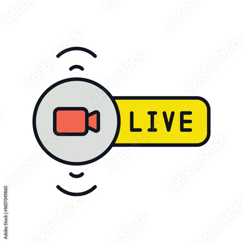 live color line icon with white background vector stock illustration