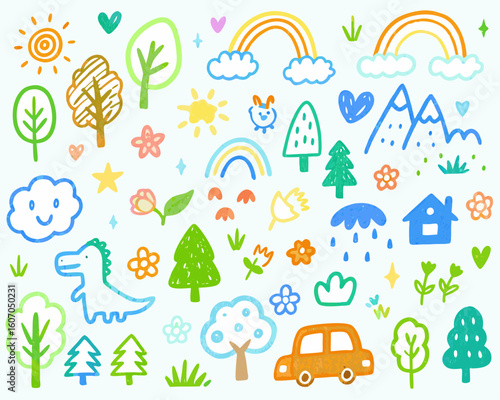 seamless pattern with colorful houses