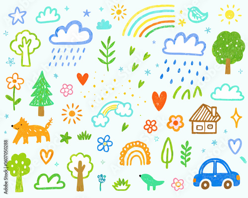 seamless pattern with trees and birds