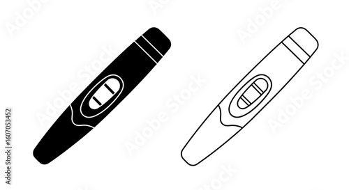 Two pregnancy tests, one black and one white, indicating a positive result.
