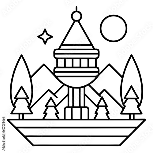 Miniatures line art vector